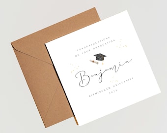Personalised Graduation Card | University Graduation | Custom Congratulations Card