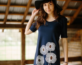 Cotton Dress, Flattering A-Line T-Shirt Dress