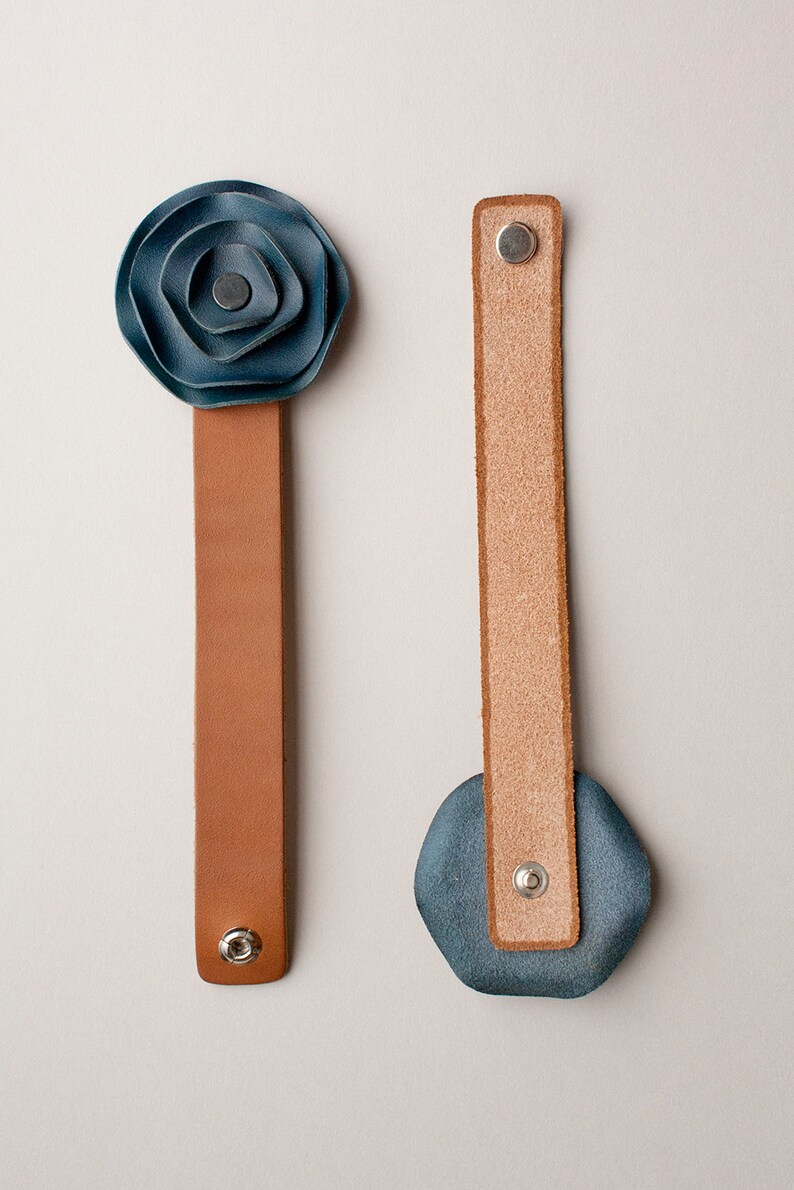 Leather Cuff Leather Scarf Cuff Navy Blue Leather Navy Etsy