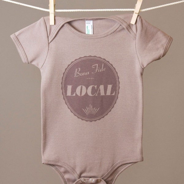 infant onepiece - Local design - American Apparel organic cotton one-piece - taupe - unisex - FREE SHIPPING