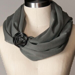 Black Leather Scarf Cuff, Use Like a Shawl Pin To Hold Scarf In Place image 3