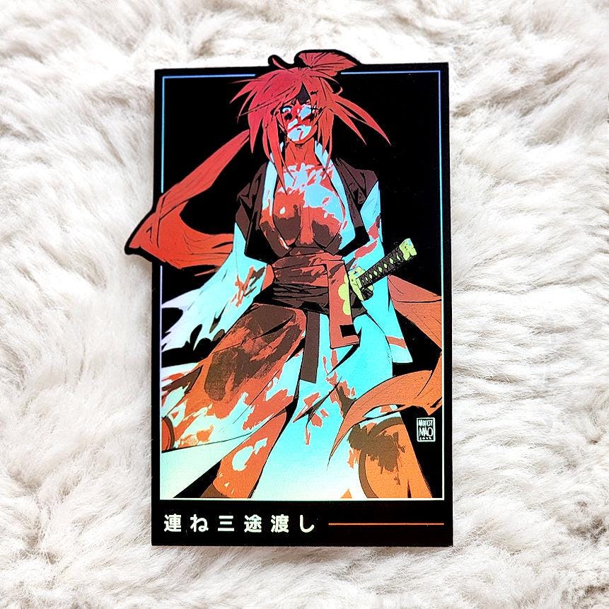 Guilty Gear - Bloody Baiken - 3.85" Vinyl Sticker - Matte, Holo