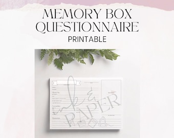 Editable Memory Box Questionnaire – First Day of School Interview for Kids, Back to School Memories, School Box, Canva, Printable PDF