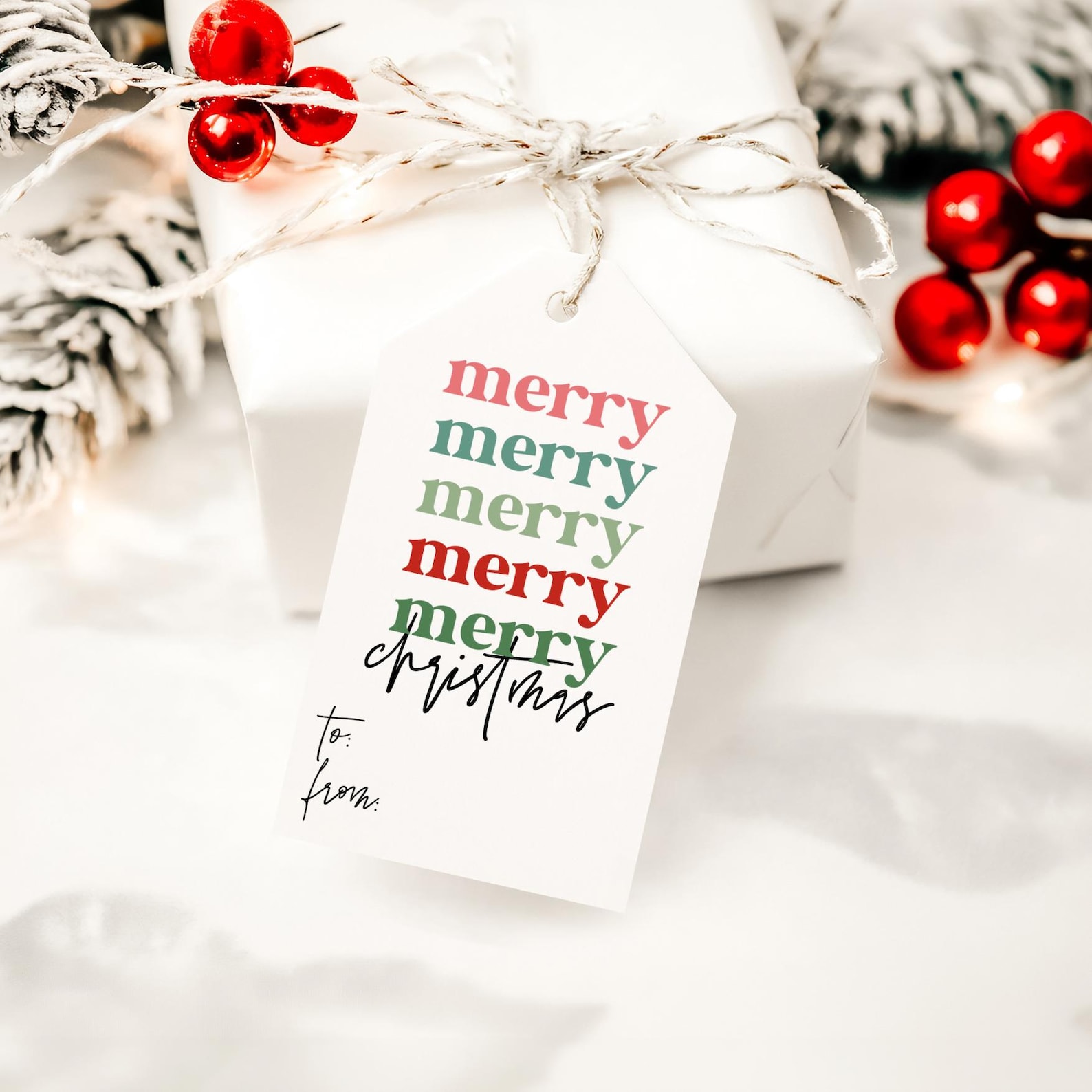 Editable Christmas Gift Tags | Printable Holiday Labels | Canva ...