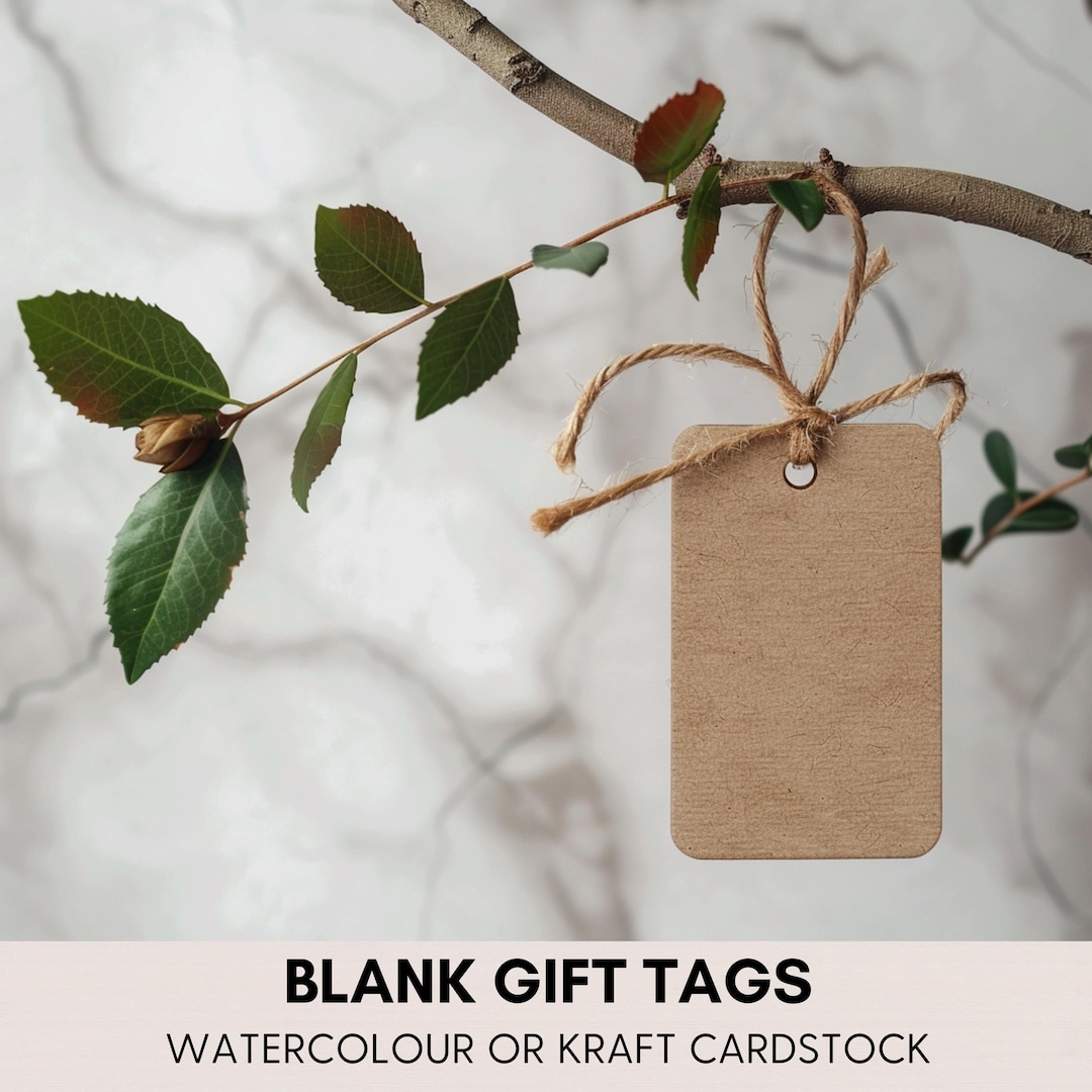 Blank Gift Tags | Kraft or Watercolour Cardstock With Jute String | 10 ...