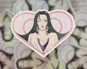 Sparkly Heart Sticker with Boa Hancock from One Piece
