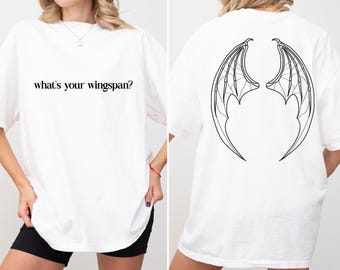 T-shirt ACOTAR spanwijdte, grafisch T-shirt Illyrische vleugels, Night Court Velaris leesgrage kleding, cadeau fantasyboekliefhebber, romanslijtage lezer