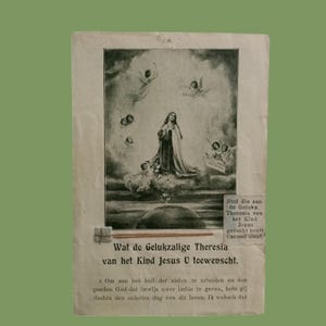 1923,  H. Theresia, origineel relikwie,  Religieuze katholieke kaart, heiligdom reliekschrijn relikwie van H. Theresia van het kindje Jezus