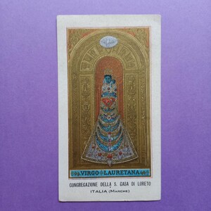 1913, image Marie de Lorette, Italie, et prière en allemand, virgo lauretana, Carte de prière antique, Marie image Marie prière en allemand
