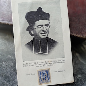 1948, Jean Baptiste Berthier, Relique, Carte religieuse catholique, relique reliquaire du sanctuaire de la fabrique de Berthier