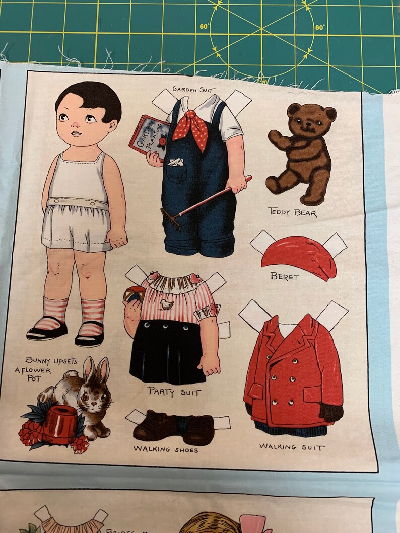 Rare Aunt Lindy RARE 8 dolls panel 8inch fabric Paper Dolls Etsy