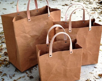 Shopping Bag Set : Tyvek and Kraft paper shopping bag/market bag/handbags/lunch bag/washable bag and eco friendly