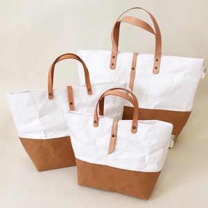 Borsa tote con chiusura: borsa tote in carta Tyvek e Kraft/borsa da mercato/borse/borsa per il pranzo/borsa della spesa/borsa lavabile ed ecologica