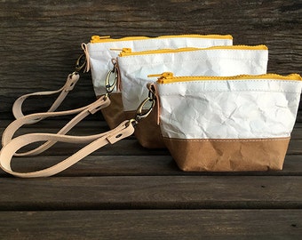 Cospack : Tyvek and Kraft cosmetic bag/cosmetic pouch/makeup bag/cosmetic case/Pouch travel bag/small purse