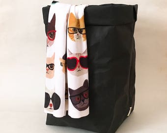 Cesta de almacenamiento de papel kraft: bolsa ecológica lavable, cesta para ropa o cocina