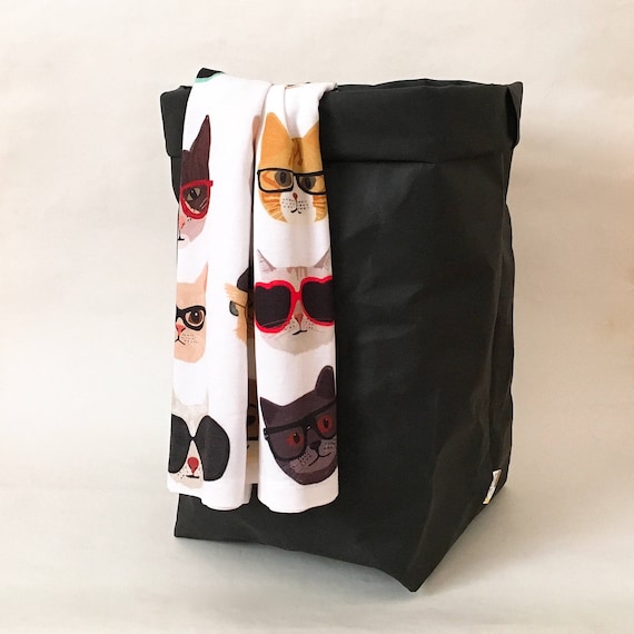 Kraft Paper Storage Basket: Washable Eco Bag, Laundry or Kitchen Bin