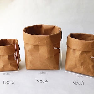 Storage Basket : Kraft Paper Storage / Kitchen Basket / Laundry Bag / Eco Bag / Paper Bag / Paper Basket / Stationary / Washable Paper Bag image 6