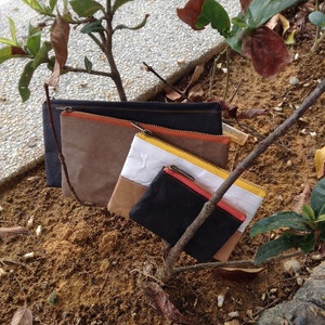 Custodia da viaggio: custodia da viaggio in carta Tyvek e Kraft/borsa per matite/custodia con cerniera/astuccio per matite/portapenne/portafoglio da viaggio/cerniera YKK