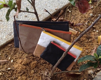 Travel Pouch : Tyvek and Kraft paper travel pouch/pencil bag/zipper pouch/pencil case/pencil holder/travel wallet/YKK zipper