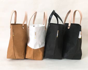Washable paper tote bag. Eco friendly lunch box