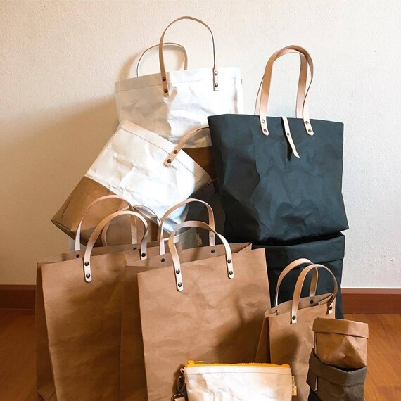 PAPER BAGとPAPER ３個 Paper Grocery Bags - 8 1/4 x 6 1/8 x 15 7/8