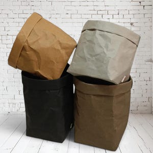 Cesto portaoggetti: Cesto portaoggetti in carta kraft/Cesto da cucina/Sacchetto per la biancheria/Sacchetto ecologico/Cestino di carta/Carta da lettere/Sacchetto di carta lavabile
