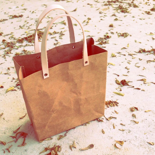 Einkaufstasche S / M / L: Tyvek- und Kraftpapier-Einkaufstasche / Markttasche / Handtaschen / Lunchbag / waschbare Tasche und umweltfreundlich