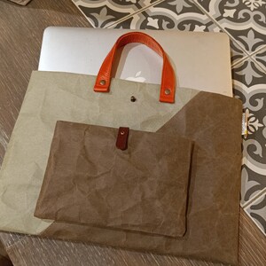 MacBag in edizione limitata, custodia per laptop dal design minimale in carta kraft e Tyvek fatta a mano per custodie elettroniche per MacBook da 13 pollici