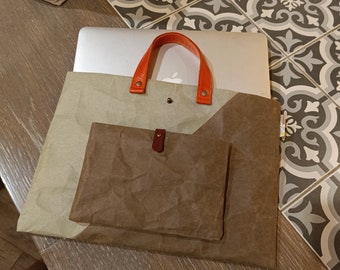 MacBag de edición limitada Hecho a mano Tyvek y papel kraft diseño minimalista Funda para portátil para Macbook Fundas electrónicas de 13 pulgadas