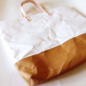 Borsa tote Grand: borsa tote in carta Tyvek e Kraft/borsa da mercato/borsa a tracolla/borsa shopper/borse con manico superiore/lavabile ed ecologica