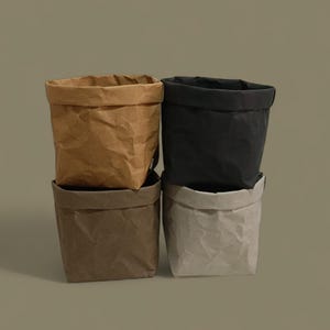 Cesto portaoggetti n. 10: Cesto portaoggetti in carta kraft/Cesto da cucina/Sacchetto per la biancheria/Sacchetto ecologico/Cesto di carta/Carta da cancelleria/Sacchetto di carta lavabile
