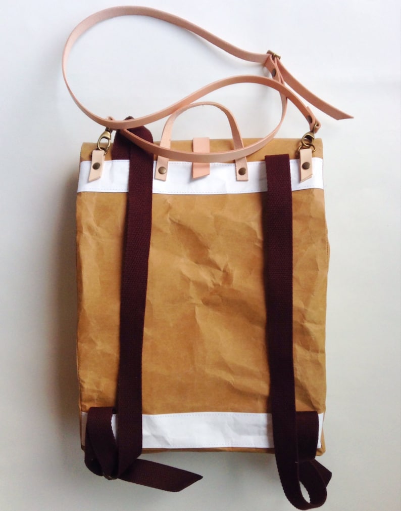 Backpack : Kraft Paper Roll Top Backpack/travel Bag/beach Bag/washable ...