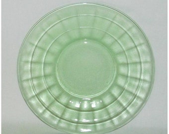 Hocking Glass BLOCK OPTIC Green Bread and Butter Plate