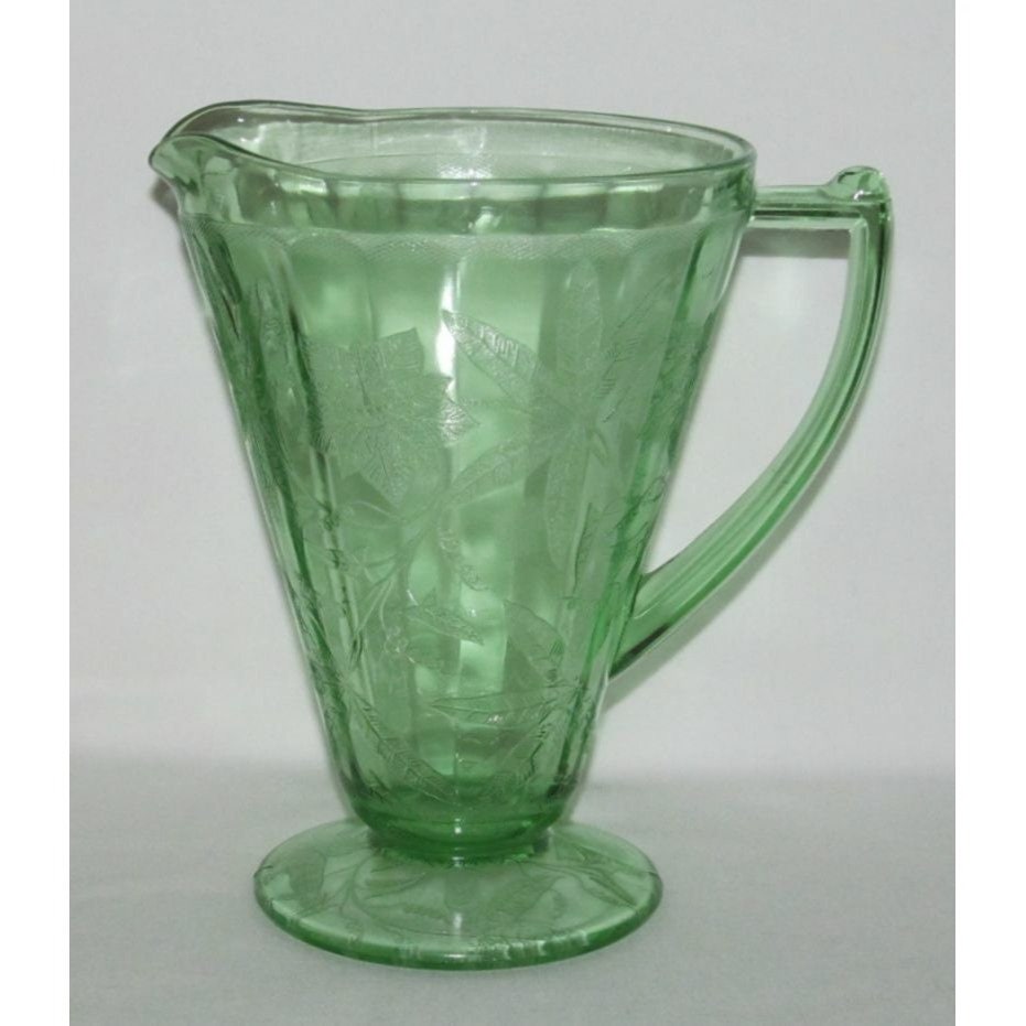 Jeannette Glazen BLOEMEN Poinsettia Groene voet kegelvormige waterkan