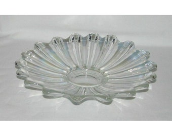 Federal Glass CELESTIAL Aurora Iridescent Medium Scalloped Round Bowl