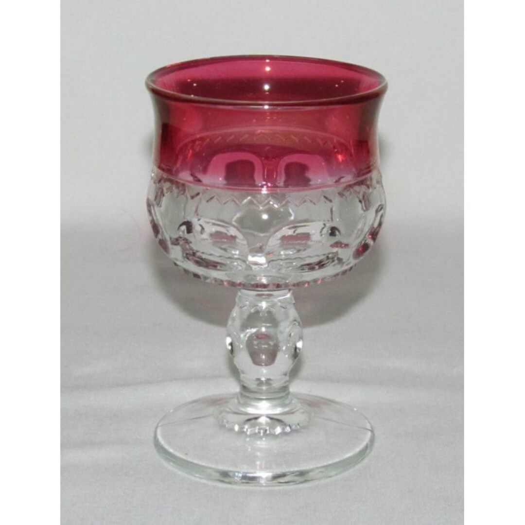 Indiana Glass KINGS CROWN Ruby Stained Cocktail Goblet - Etsy