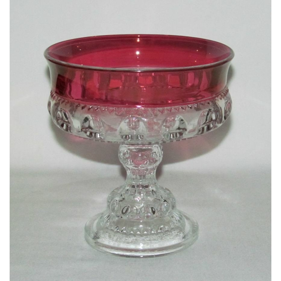 Indiana Glass KINGS CROWN Ruby Stained Medium Wedding Bowl - Etsy