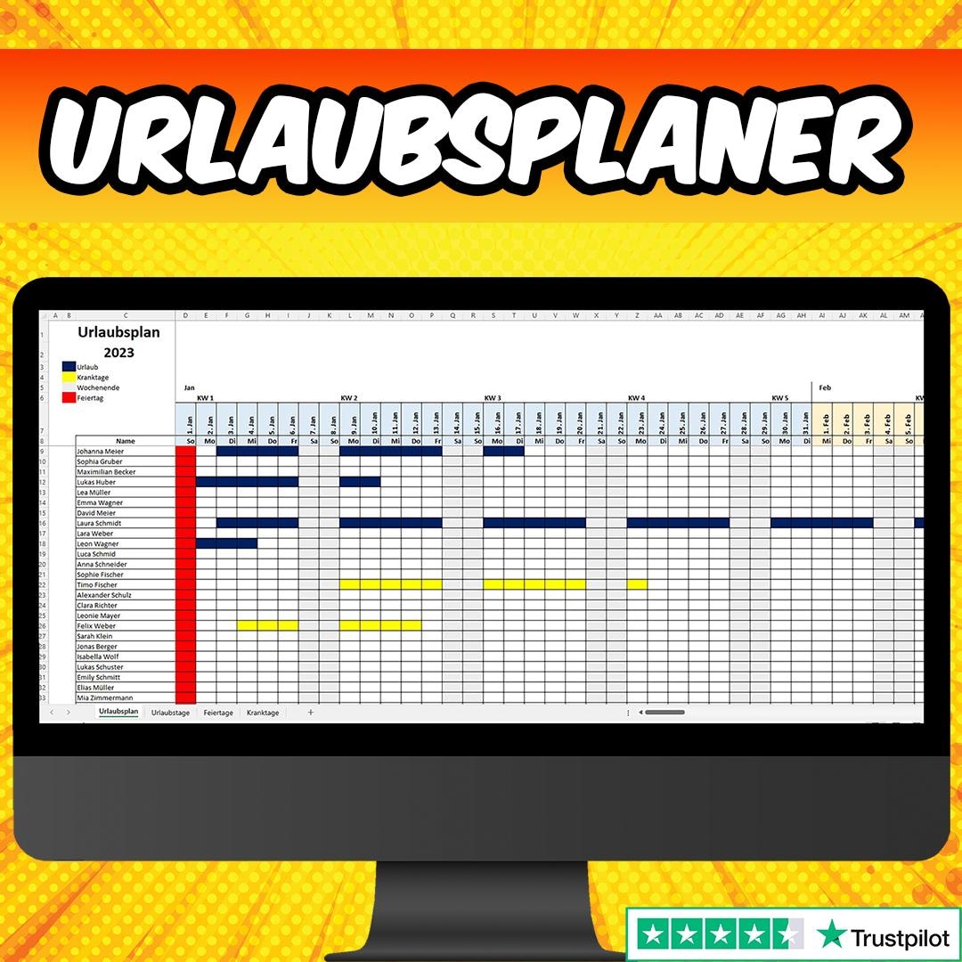 Excel Vacation Planner Etsy