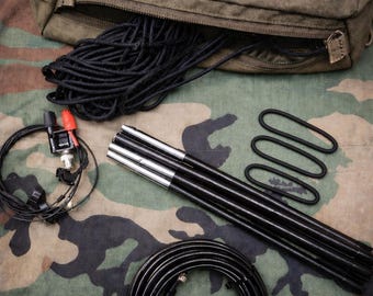 Kit de radio de campaña SIN RADIO: Antena de jungla, marco plegable, bolsa Crossfire, sistema de emergencia