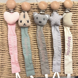 Personalized Pacifier Clips for Babies/ Embroidered Paci Clips