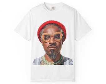 Camiseta gráfica André 3000, camiseta de artista de estilo vintage, 100 % algodón teñido en prenda.