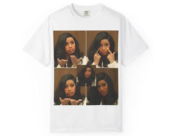 Camiseta con estampado de meme de Cardi B en la corte