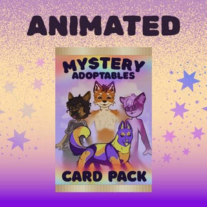 Pacote de cartas de adoção misteriosas ANIMADAS | Adotáveis | Animadas com efeitos sonoros | Selvagens | Fursona | Chibi