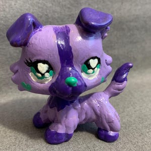 Custom Purple and Mint Collie Littlest Pet Shop