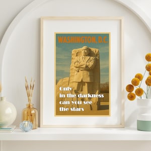 MLK Monument Vintage Travel Poster: Washington D.C. Art Print (Digital Download)