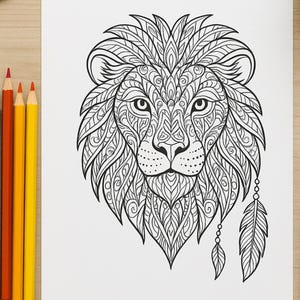 Boho-dierenkleurplaten: op mandala&#39;s geïnspireerde lijntekeningen (pdf-downloadbaar)