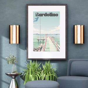 Pastel Pier Reiseposter - Ruhige Küstenwandkunst - druckbare Ozeanszene