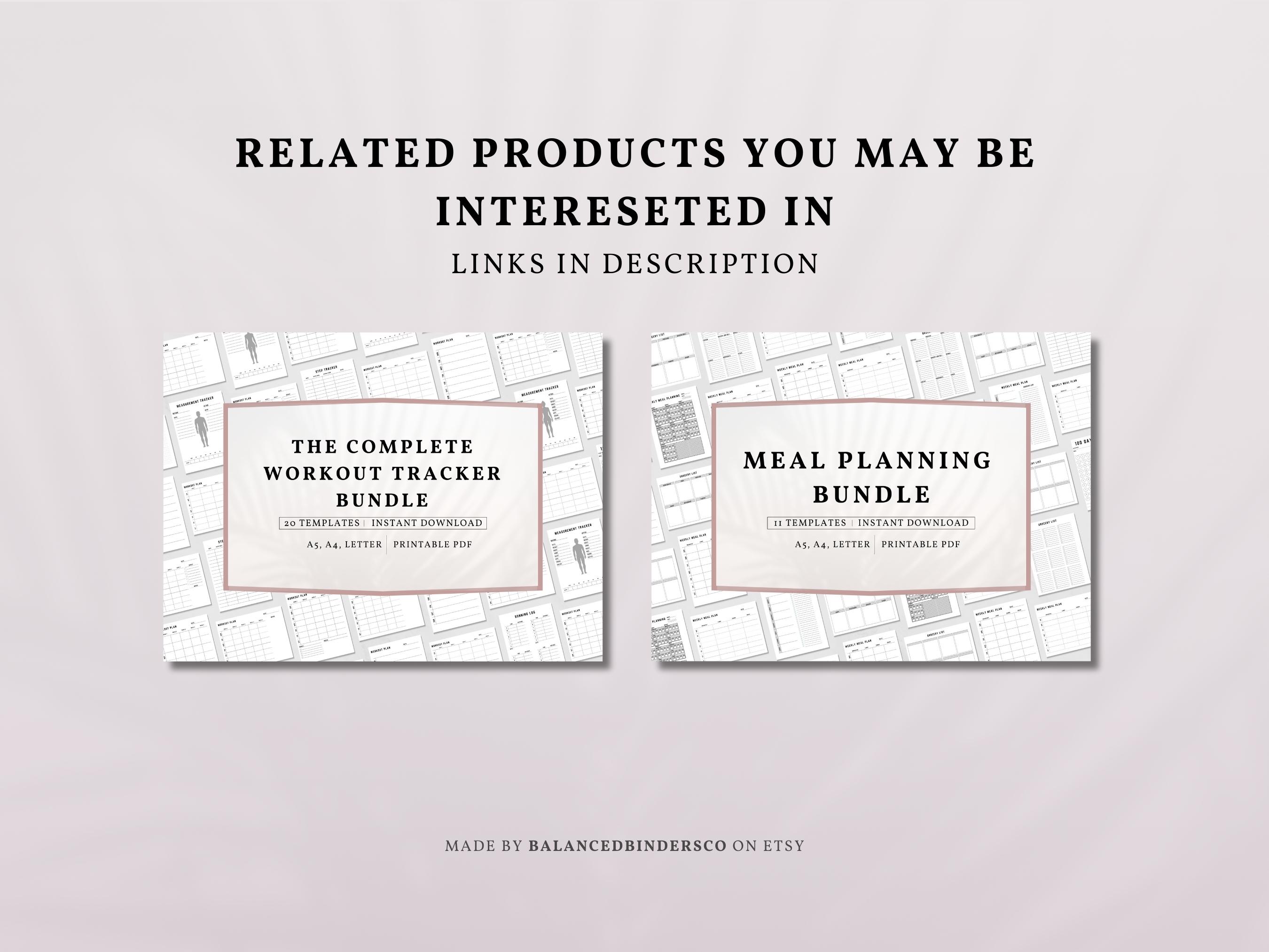 Weekly Meal Planner Printable PDF | Meal Prep Organizer Journal Insert ...