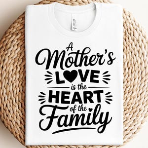 mothers day svg a mothers love is the heart of the family svg png pdf mom quote svg family mom shirt design digital download mothers gift