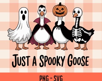 gewoon een spookachtige gans png grappige halloween gans clipart heks spook pompoen kostuum herfst sublimatie ontwerp cricut bestand png pdf